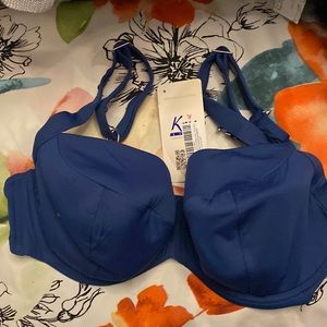 NWT Kris Line blue bikini top 40H